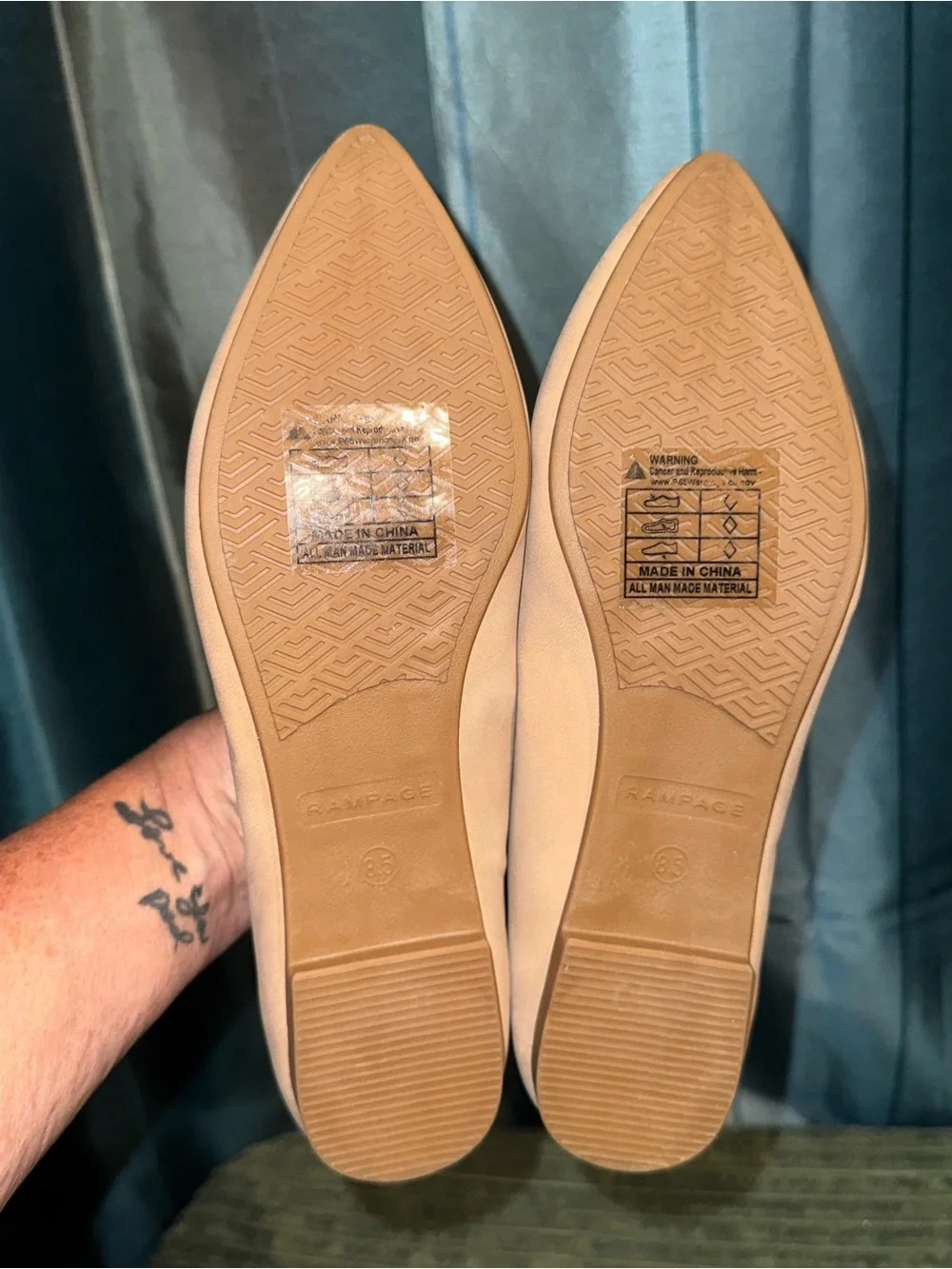 Rampage Women's Pointed Loafers Beige